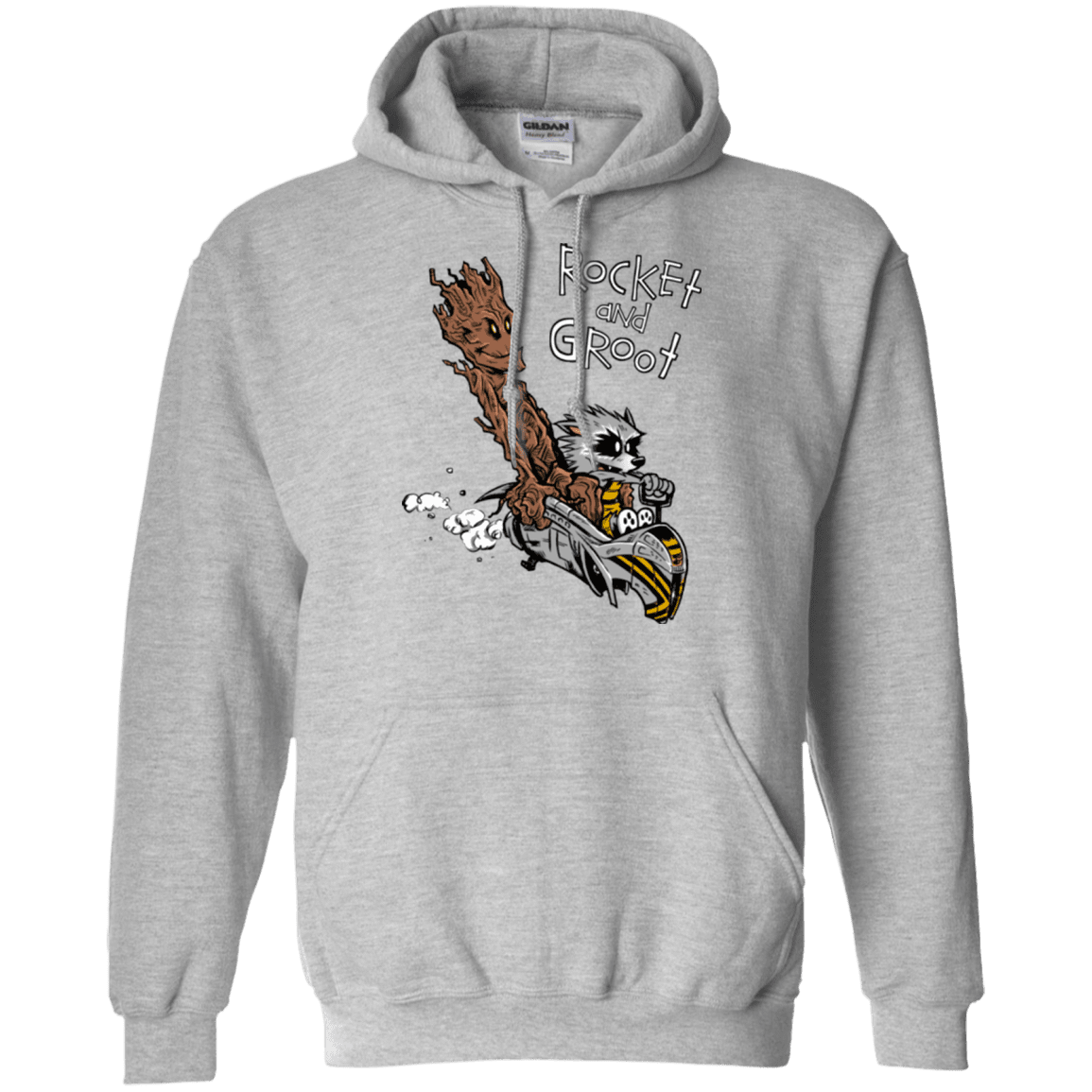 Sweatshirts Sport Grey / Small Rocket and Groot Pullover Hoodie