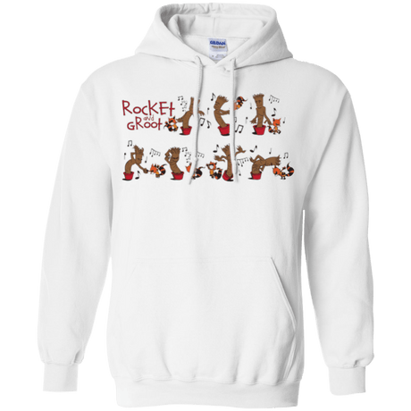 Sweatshirts White / Small Rocket and Groot Pullover Hoodie