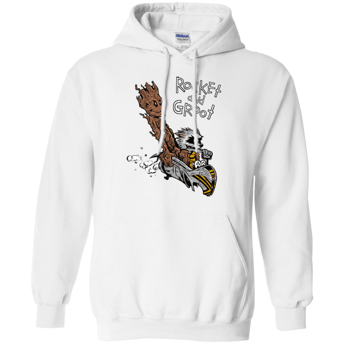 Sweatshirts White / Small Rocket and Groot Pullover Hoodie