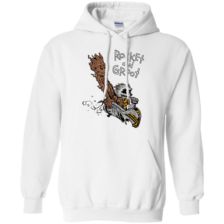 Sweatshirts White / Small Rocket and Groot Pullover Hoodie