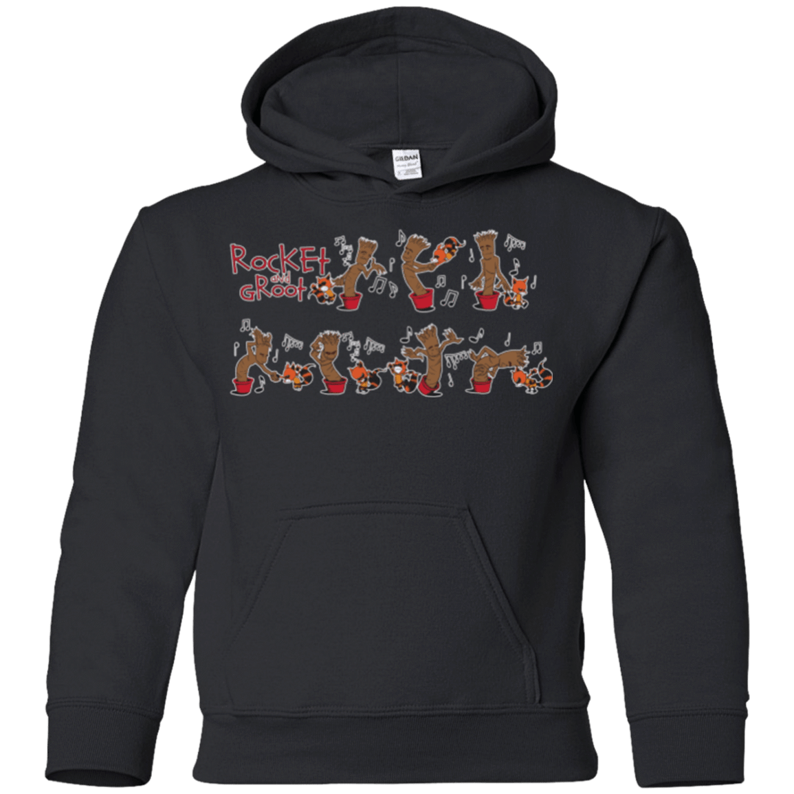 Sweatshirts Black / YS Rocket and Groot Youth Hoodie