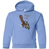 Sweatshirts Carolina Blue / YS Rocket and Groot Youth Hoodie