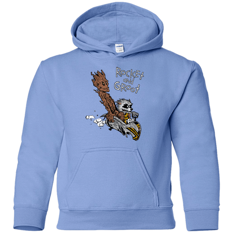 Sweatshirts Carolina Blue / YS Rocket and Groot Youth Hoodie