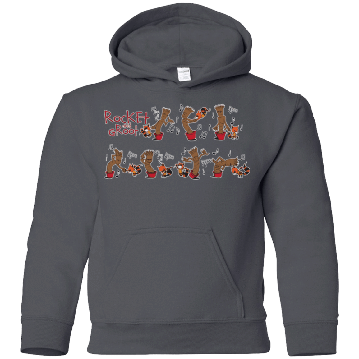 Sweatshirts Charcoal / YS Rocket and Groot Youth Hoodie