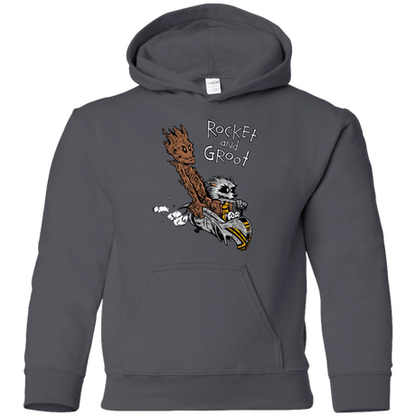 Sweatshirts Charcoal / YS Rocket and Groot Youth Hoodie