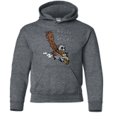 Sweatshirts Dark Heather / YS Rocket and Groot Youth Hoodie