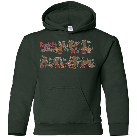 Sweatshirts Forest Green / YS Rocket and Groot Youth Hoodie