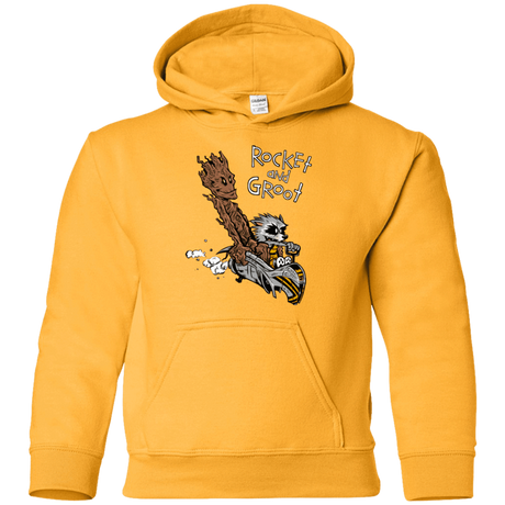 Sweatshirts Gold / YS Rocket and Groot Youth Hoodie