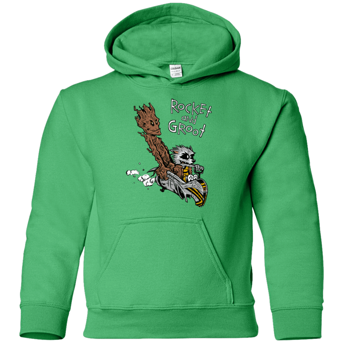 Sweatshirts Irish Green / YS Rocket and Groot Youth Hoodie