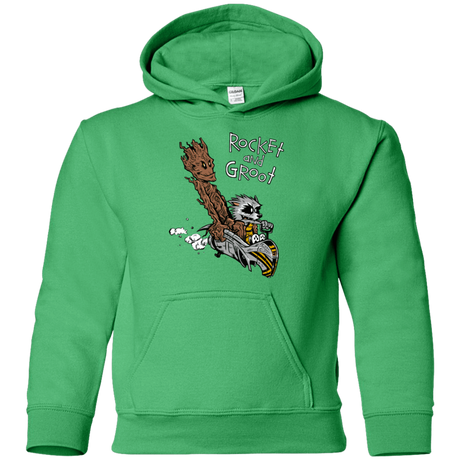 Sweatshirts Irish Green / YS Rocket and Groot Youth Hoodie