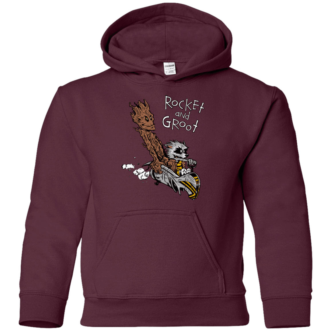 Sweatshirts Maroon / YS Rocket and Groot Youth Hoodie