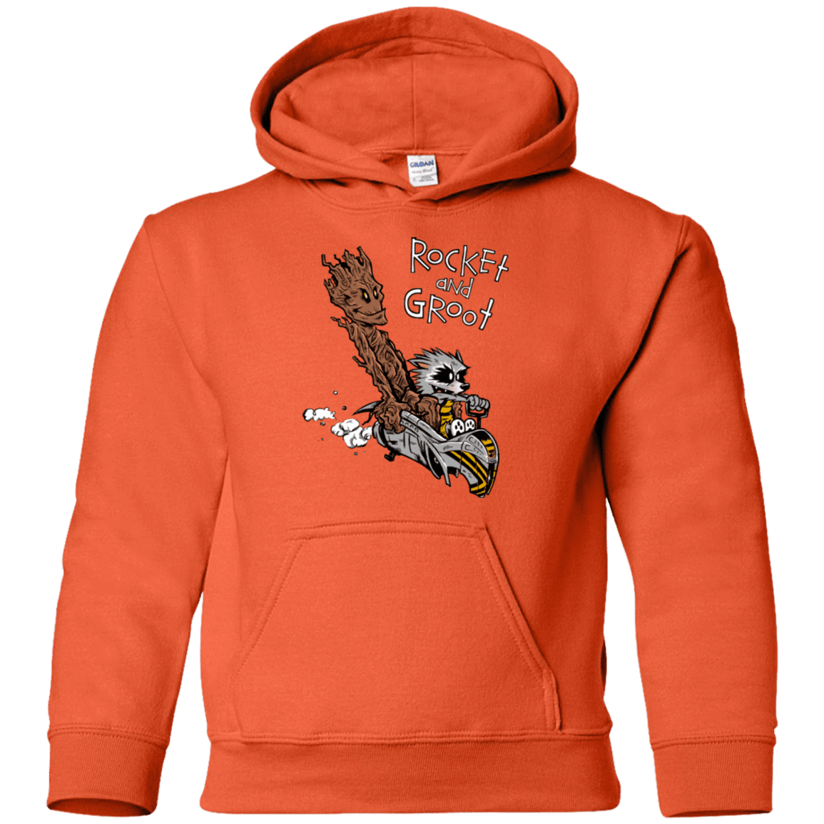 Sweatshirts Orange / YS Rocket and Groot Youth Hoodie