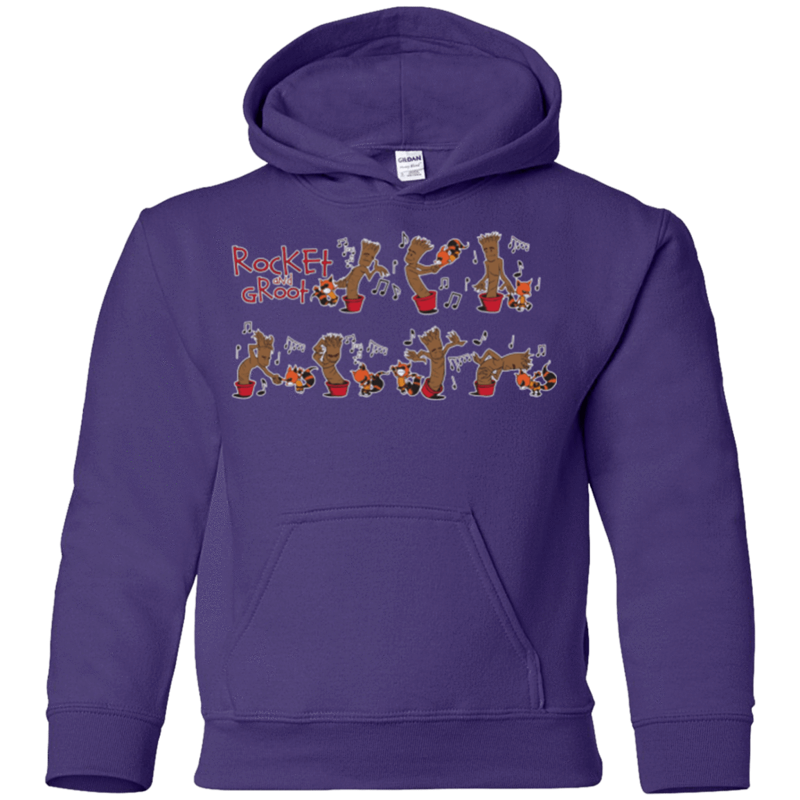 Sweatshirts Purple / YS Rocket and Groot Youth Hoodie