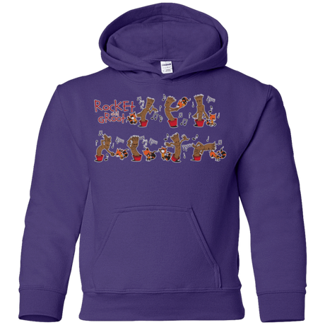 Sweatshirts Purple / YS Rocket and Groot Youth Hoodie