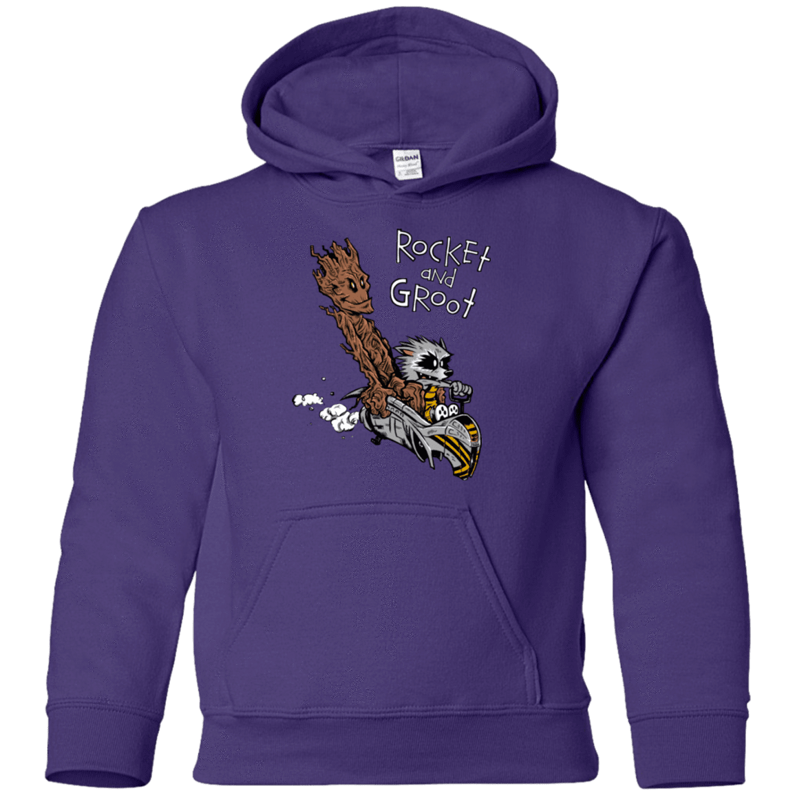 Sweatshirts Purple / YS Rocket and Groot Youth Hoodie