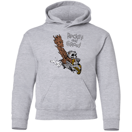 Sweatshirts Sport Grey / YS Rocket and Groot Youth Hoodie