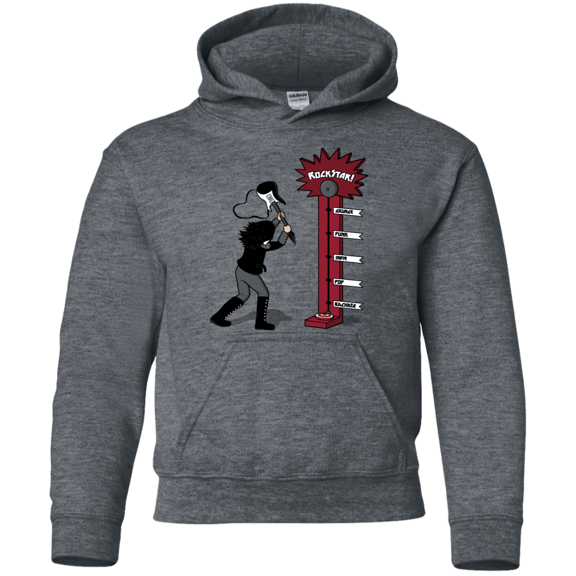 Sweatshirts Dark Heather / YS Rockstar Youth Hoodie