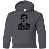 Sweatshirts Charcoal / YS Ron Fucking Burgundy Youth Hoodie