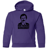 Sweatshirts Purple / YS Ron Fucking Burgundy Youth Hoodie