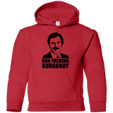 Sweatshirts Red / YS Ron Fucking Burgundy Youth Hoodie