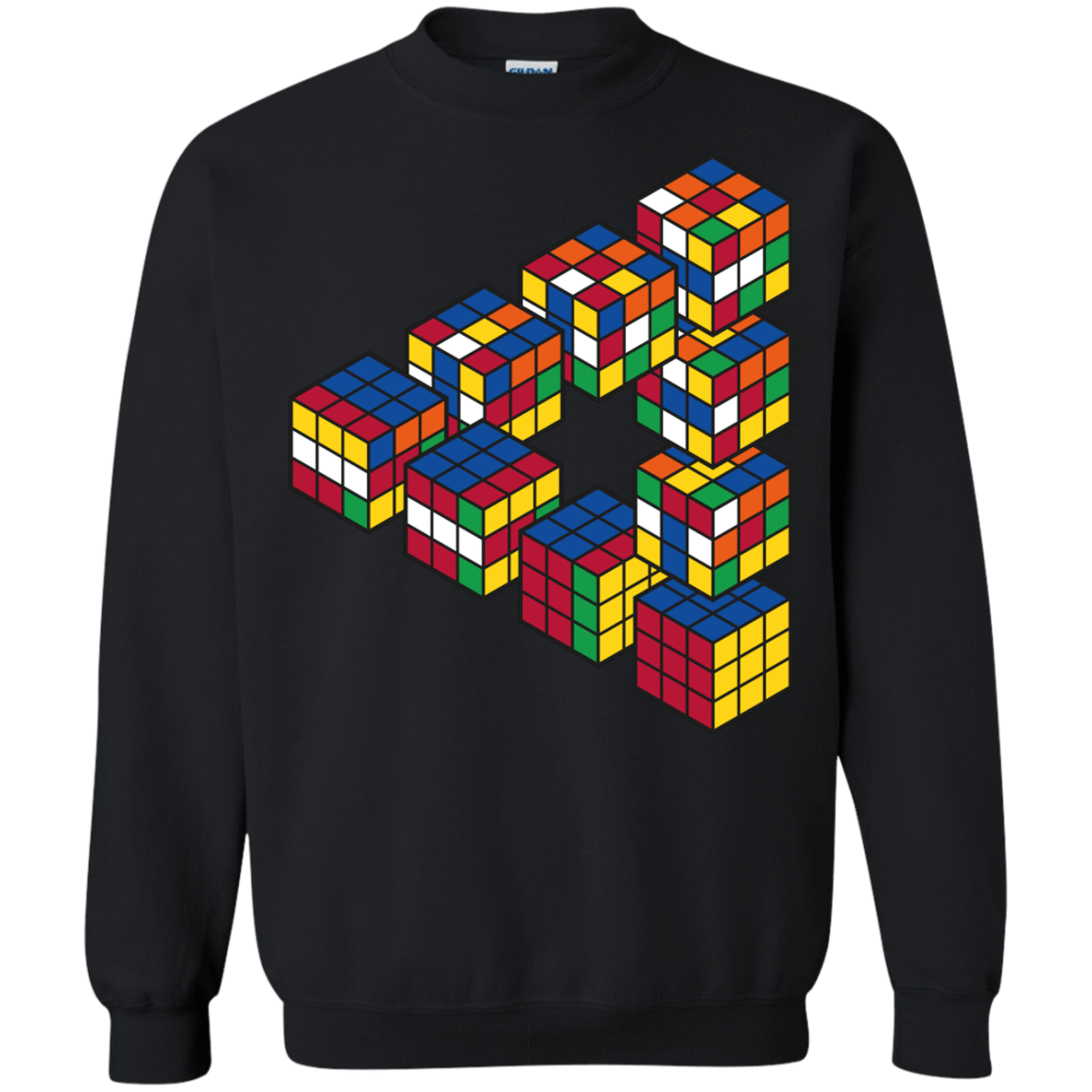 Sweatshirts Black / S Rubiks Cube Penrose Triangle Crewneck Sweatshirt