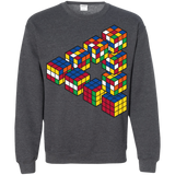 Sweatshirts Dark Heather / S Rubiks Cube Penrose Triangle Crewneck Sweatshirt