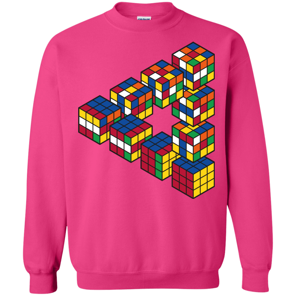 Sweatshirts Heliconia / S Rubiks Cube Penrose Triangle Crewneck Sweatshirt