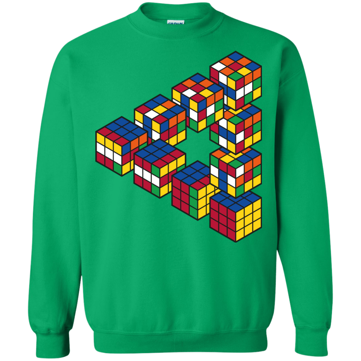 Sweatshirts Irish Green / S Rubiks Cube Penrose Triangle Crewneck Sweatshirt