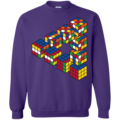 Sweatshirts Purple / S Rubiks Cube Penrose Triangle Crewneck Sweatshirt