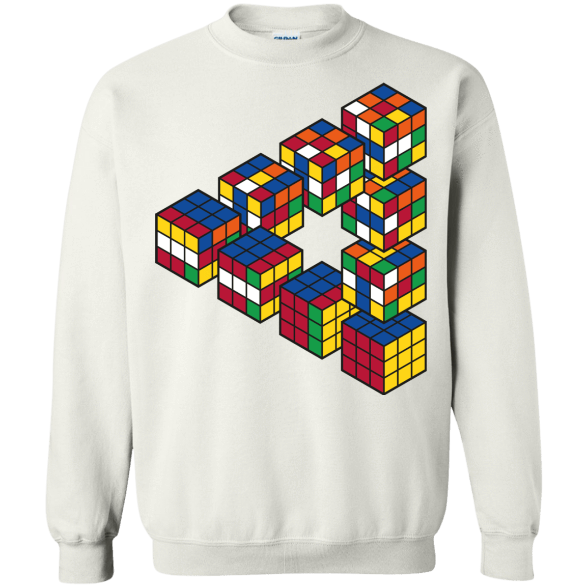 Sweatshirts White / S Rubiks Cube Penrose Triangle Crewneck Sweatshirt