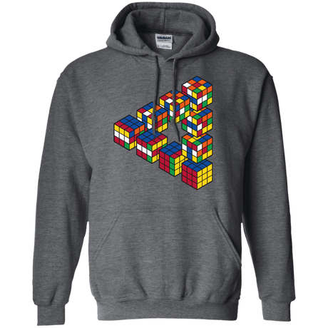 Sweatshirts Dark Heather / S Rubiks Cube Penrose Triangle Pullover Hoodie