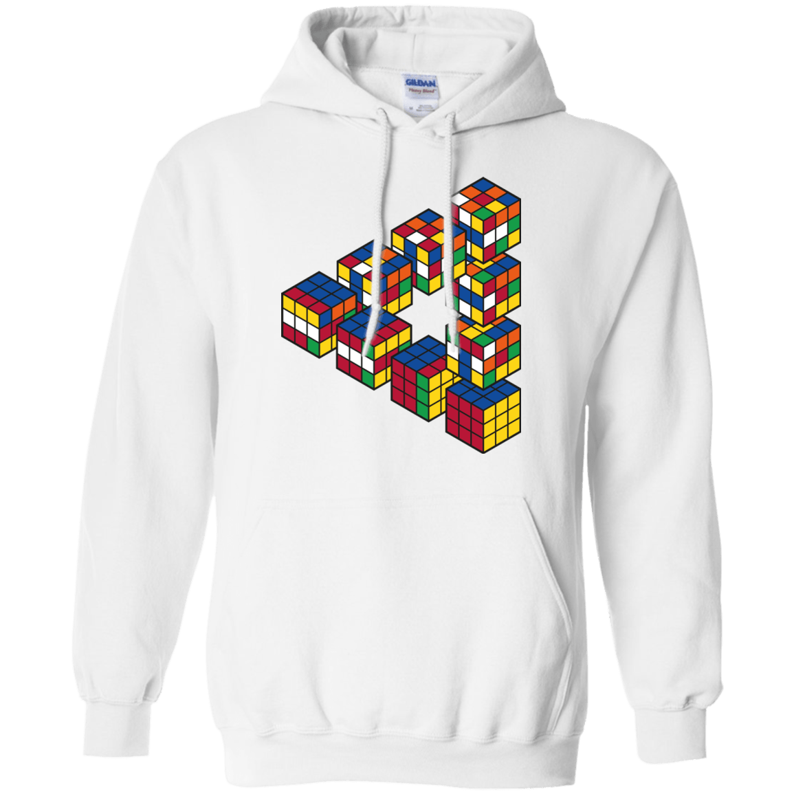 Sweatshirts White / S Rubiks Cube Penrose Triangle Pullover Hoodie