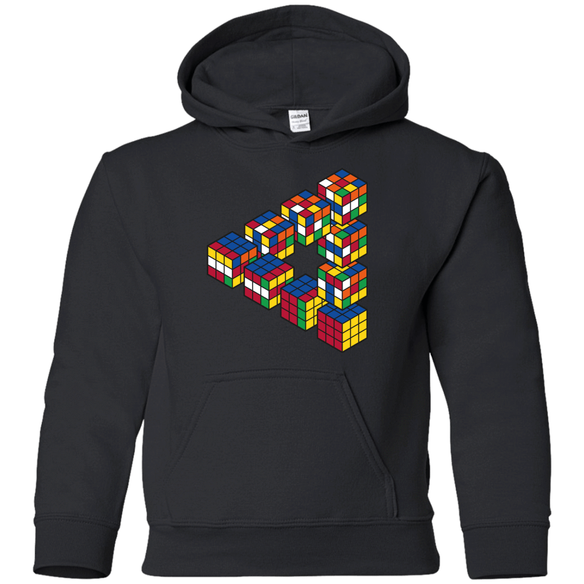 Sweatshirts Black / YS Rubiks Cube Penrose Triangle Youth Hoodie