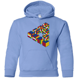Sweatshirts Carolina Blue / YS Rubiks Cube Penrose Triangle Youth Hoodie