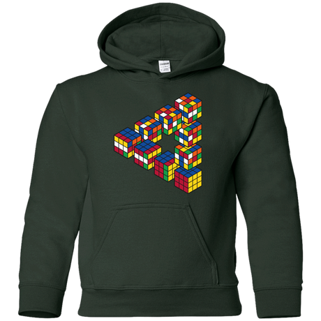 Sweatshirts Forest Green / YS Rubiks Cube Penrose Triangle Youth Hoodie