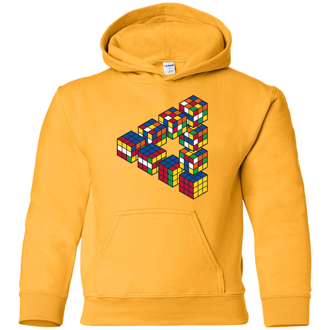 Sweatshirts Gold / YS Rubiks Cube Penrose Triangle Youth Hoodie