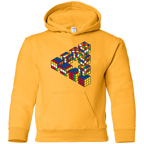 Sweatshirts Gold / YS Rubiks Cube Penrose Triangle Youth Hoodie