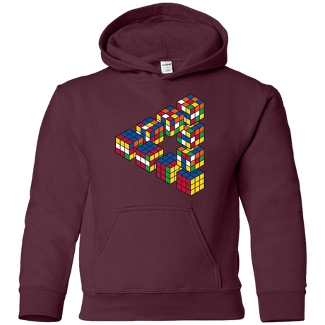 Sweatshirts Maroon / YS Rubiks Cube Penrose Triangle Youth Hoodie