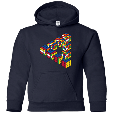 Sweatshirts Navy / YS Rubiks Cube Penrose Triangle Youth Hoodie