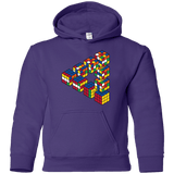 Sweatshirts Purple / YS Rubiks Cube Penrose Triangle Youth Hoodie