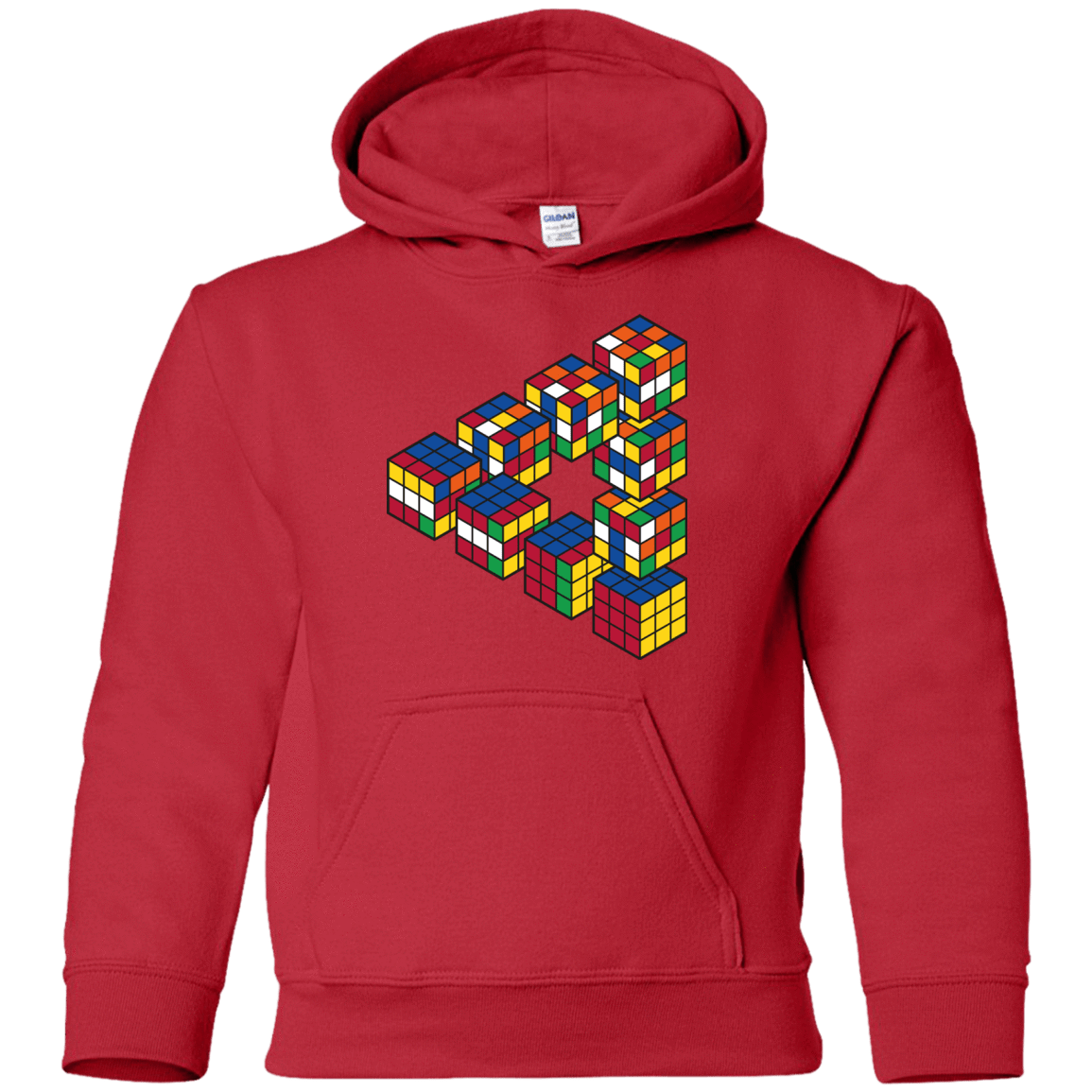 Sweatshirts Red / YS Rubiks Cube Penrose Triangle Youth Hoodie