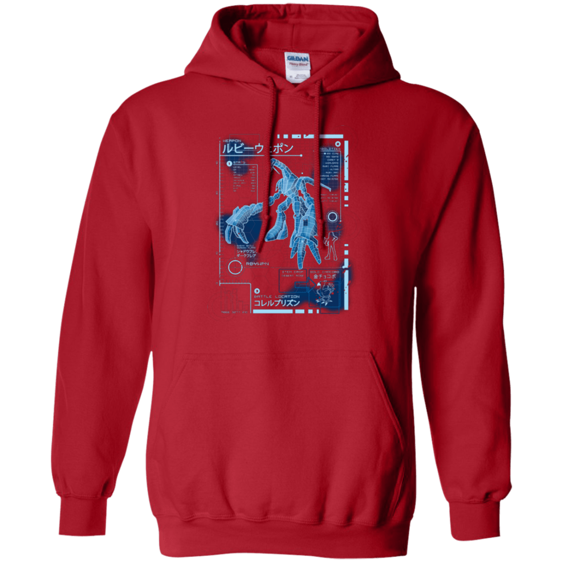 Sweatshirts Red / Small RUBY BLUEPRINT Pullover Hoodie