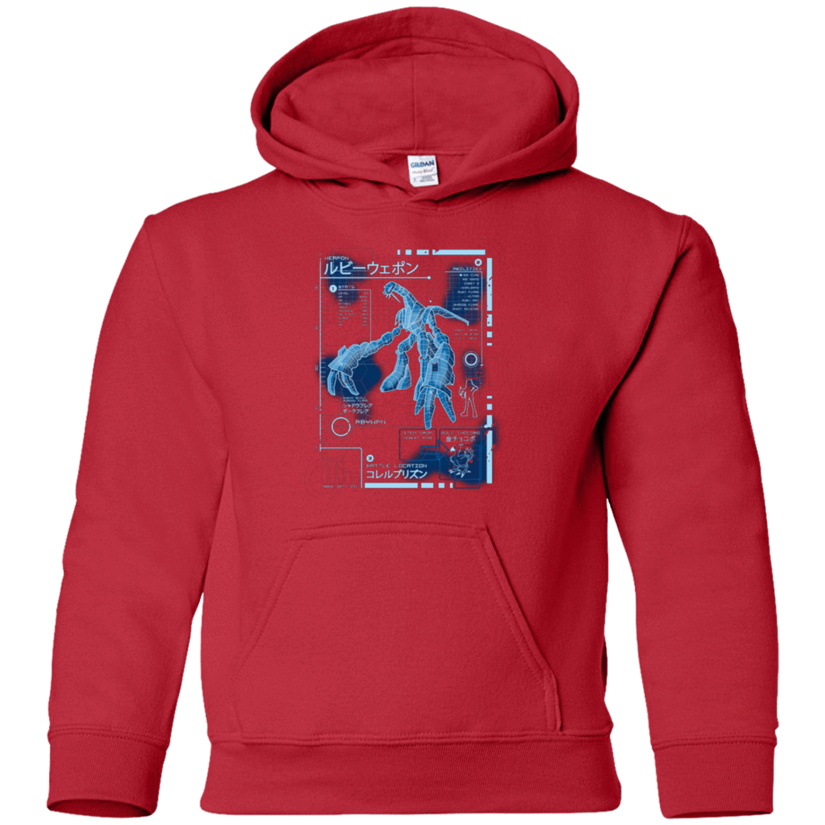 Sweatshirts Red / YS RUBY BLUEPRINT Youth Hoodie