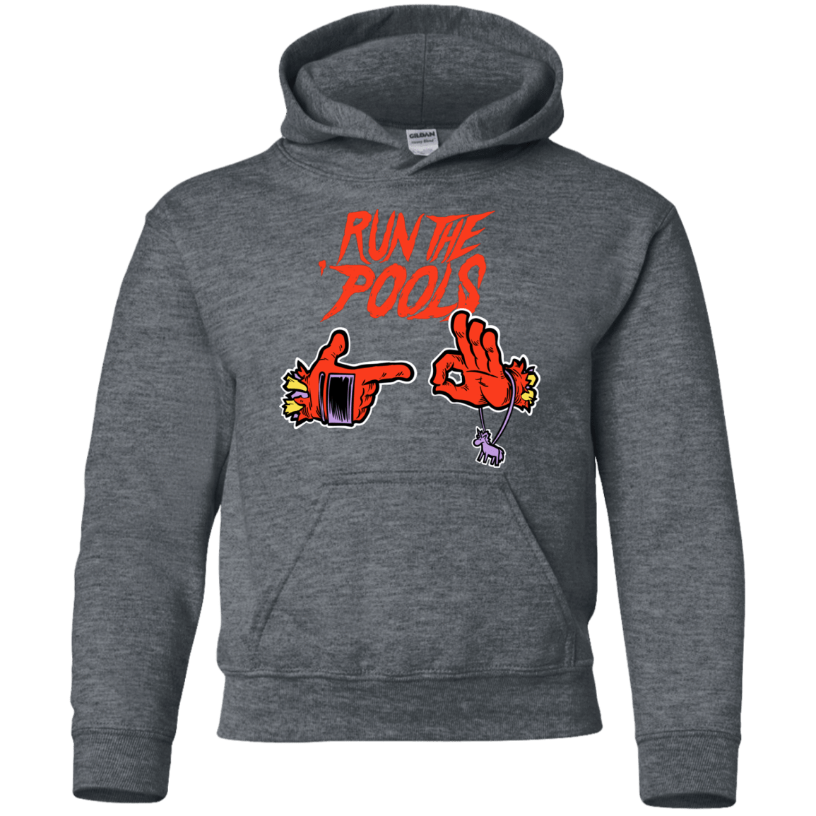 Sweatshirts Dark Heather / YS Run the Pools Youth Hoodie