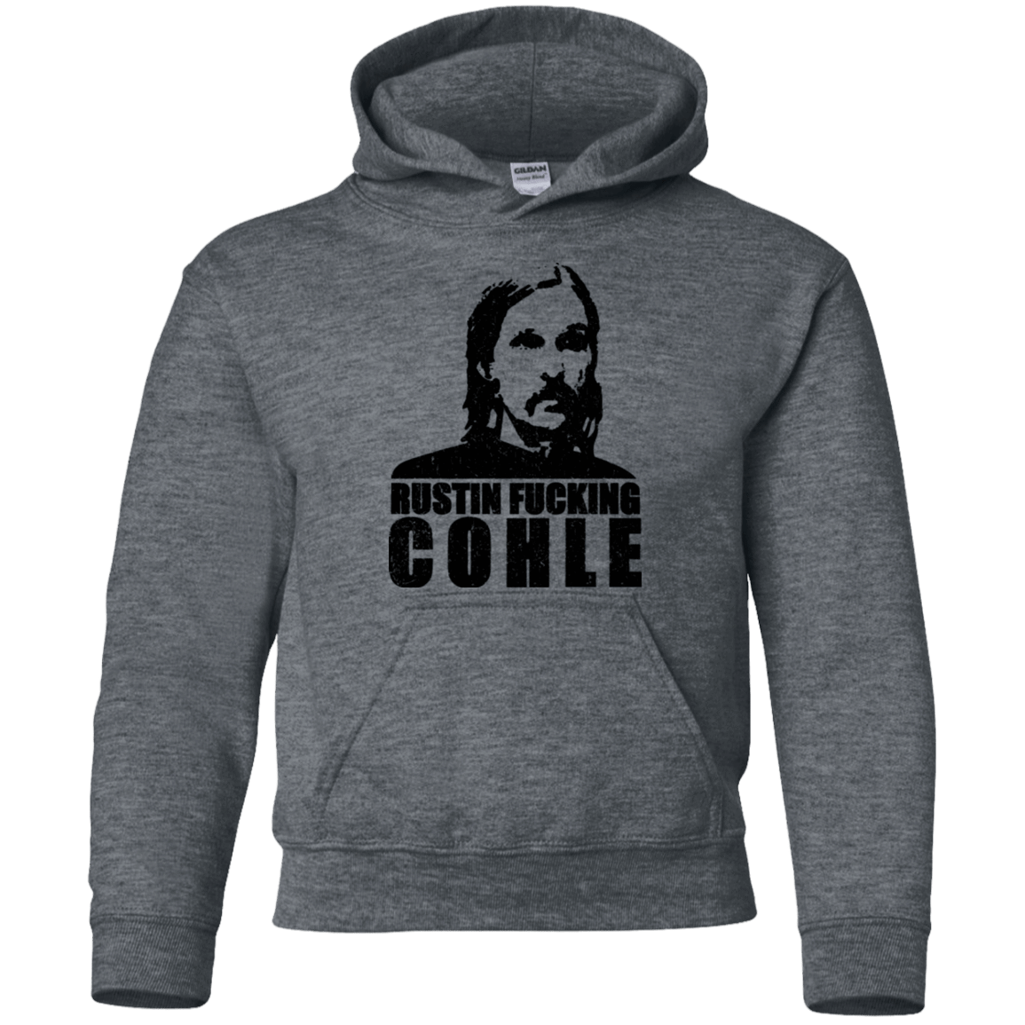 Sweatshirts Dark Heather / YS Rustin Fucking Cohle Youth Hoodie