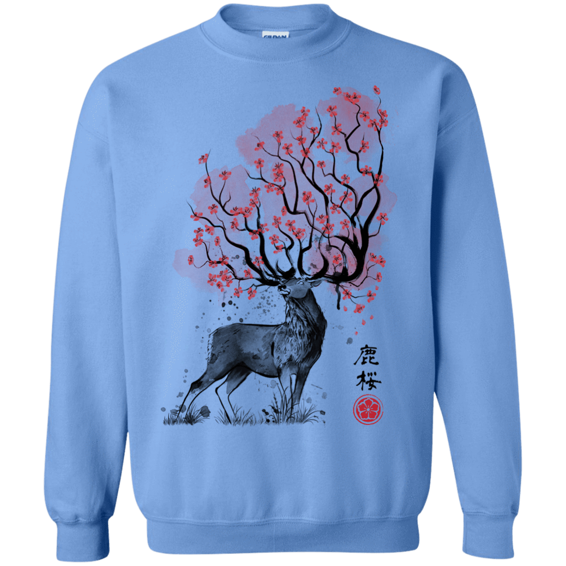 Sweatshirts Carolina Blue / S Sakura Deer Crewneck Sweatshirt