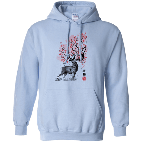 Sweatshirts Light Blue / S Sakura Deer Pullover Hoodie