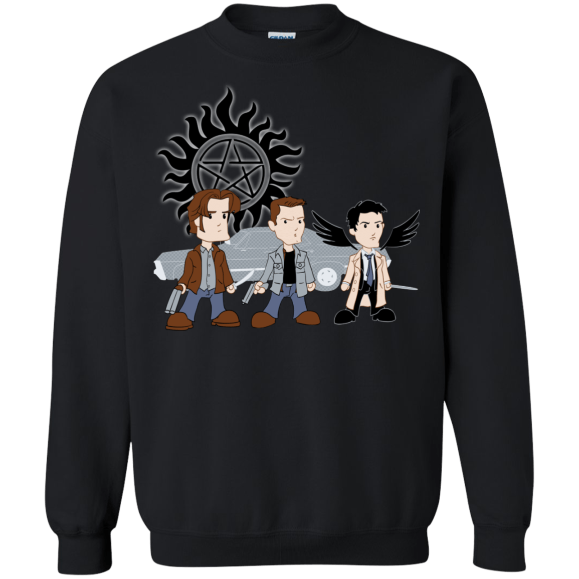 Sweatshirts Black / S Sam, Dean and Cas Crewneck Sweatshirt