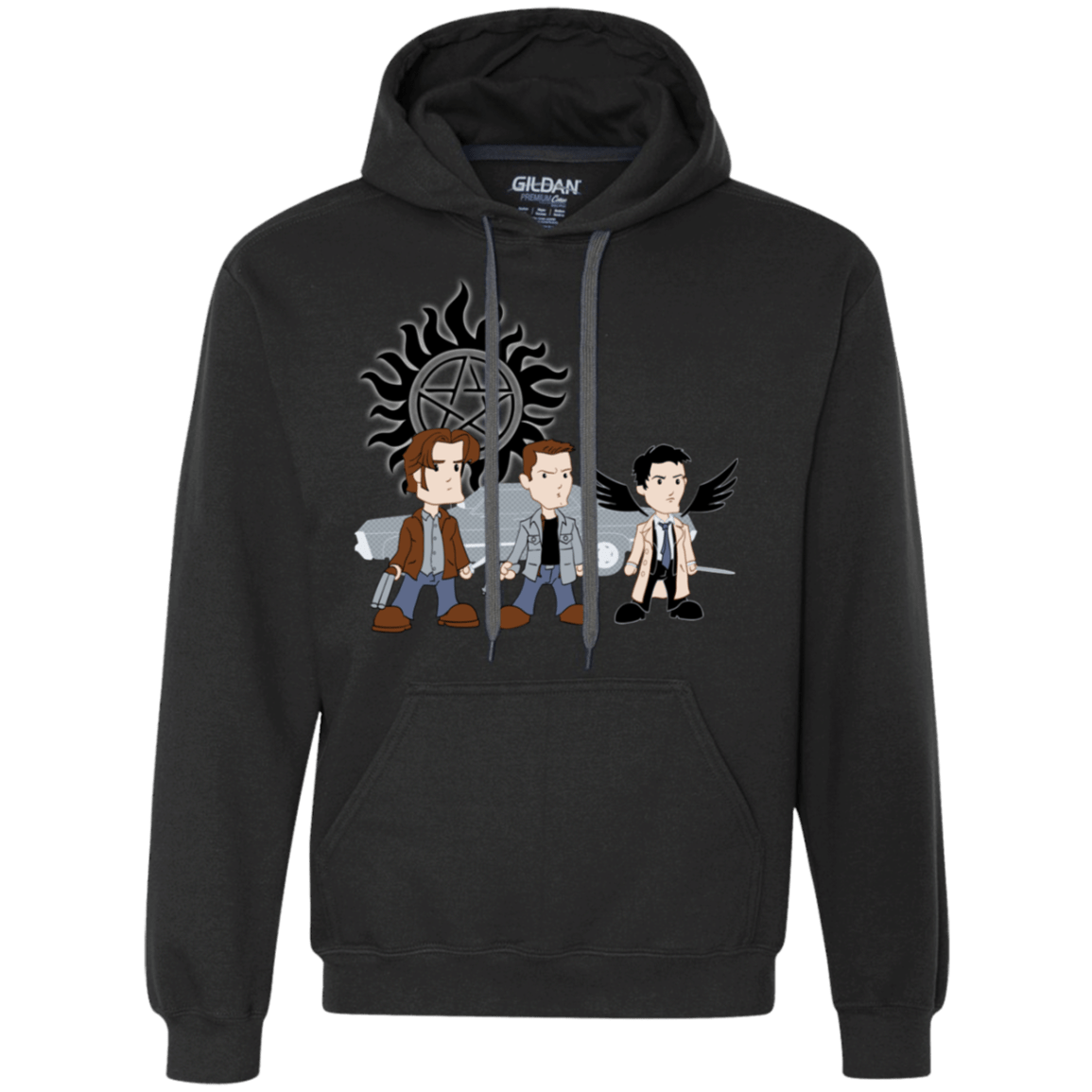Sweatshirts Black / S Sam, Dean and Cas Premium Fleece Hoodie