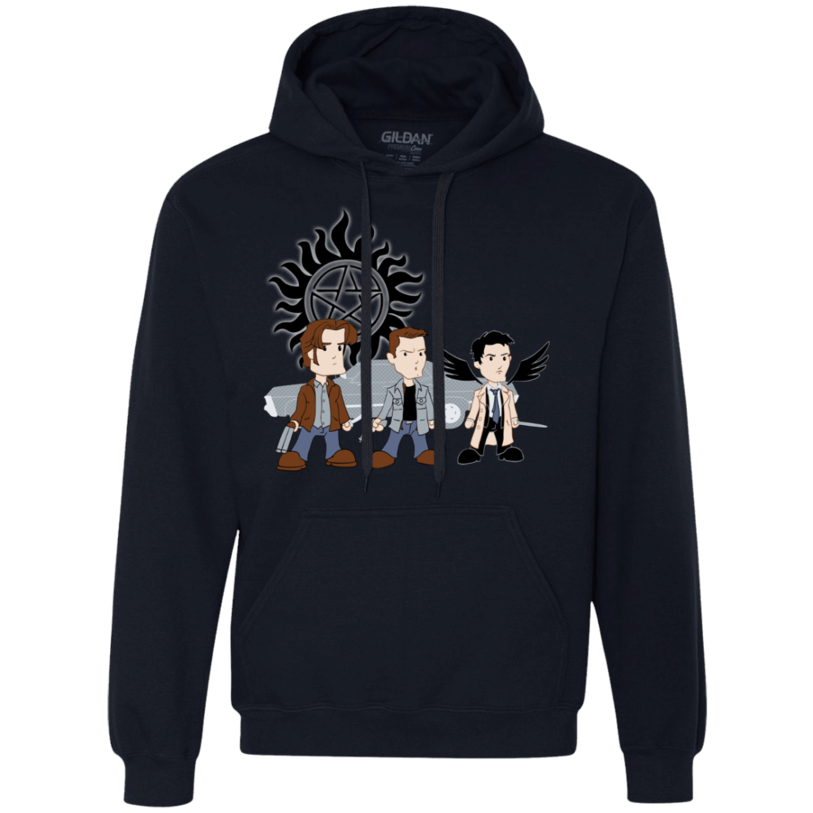 Sweatshirts Navy / S Sam, Dean and Cas Premium Fleece Hoodie